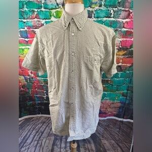 ORVIS Short Sleeve Button Front Shirt Size L striped